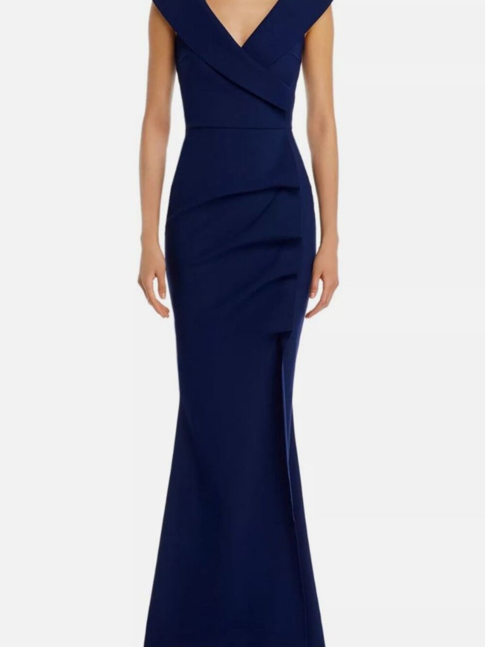 Chiara Boni La Petite Robe Women's Blue Cocoon Trumpet Maxi Gown Dress Size 44